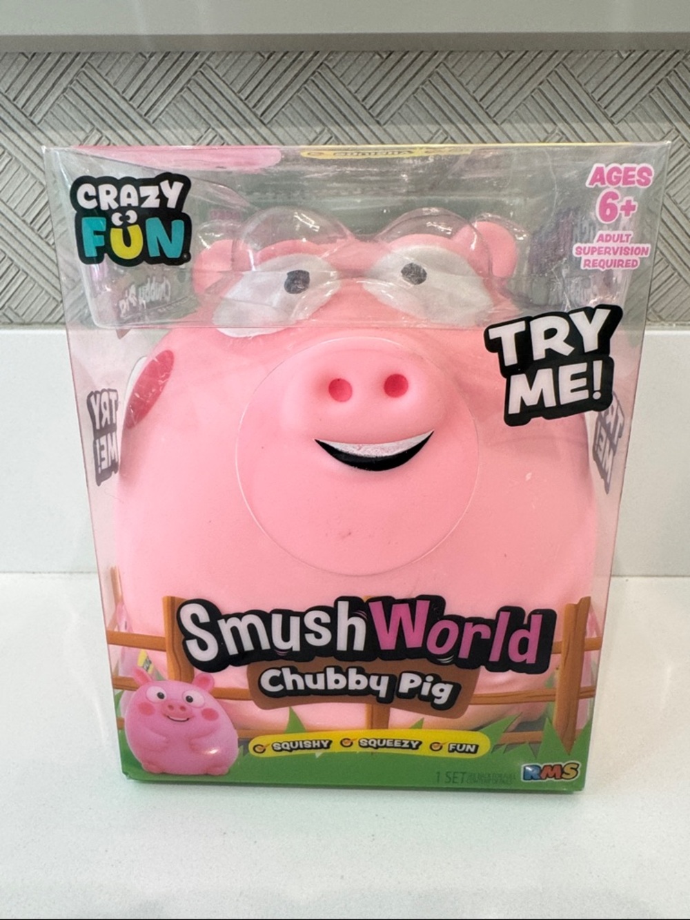 SmushWorld Chubby Pig Squishy Toy - Pink